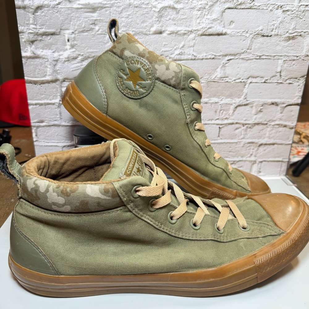 Converse Chuck Taylor All Star Street Mid Olive Camo Mens 12 Skate Utility Fall
